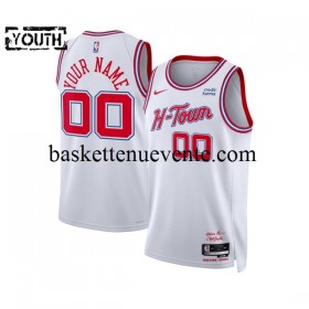 Maillot Basket Houston Rockets Personnalisé 2023-2024 Nike City Edition Blanc Swingman - Enfant